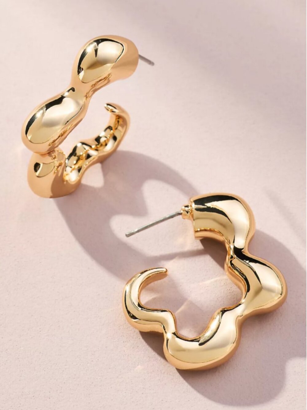 Anthropologie Bubbled Oblong Hoop Earrings